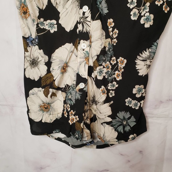 GIANNI BINI floral cold shoulder button down blouse 0 - Picture 2 of 10